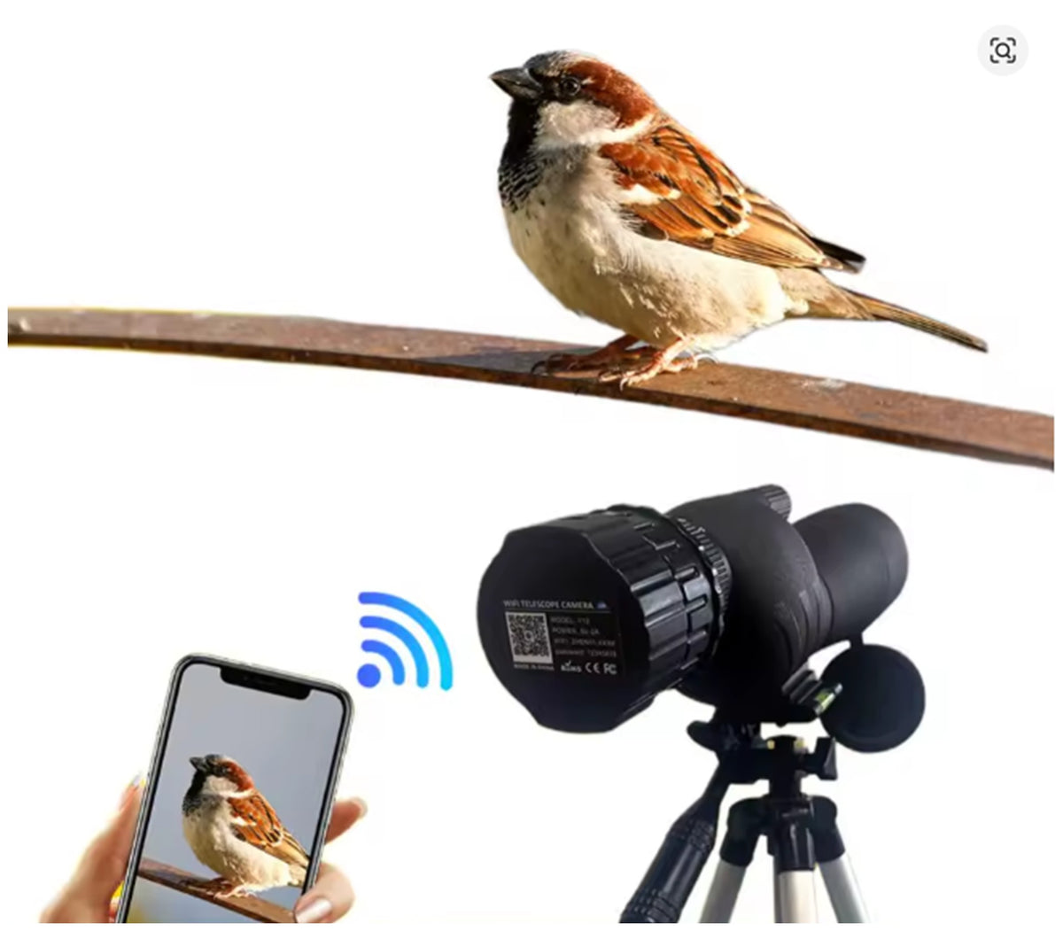 4 Million Pixel HD WiFi Telescope Eyepiece Camera for 25mm-50mm Scopes