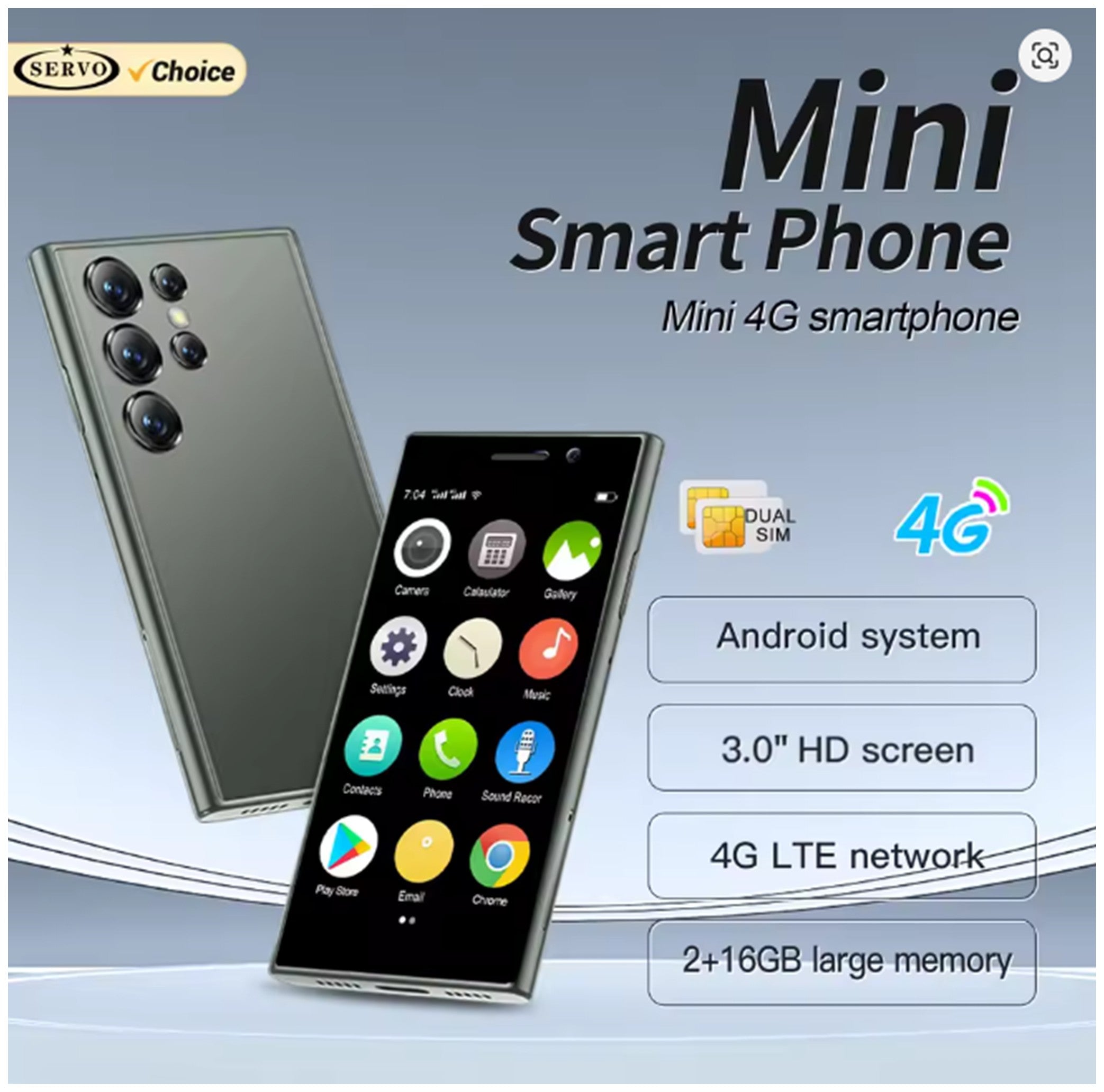 SERVO S24 MINI Android Smartphone 4G Network