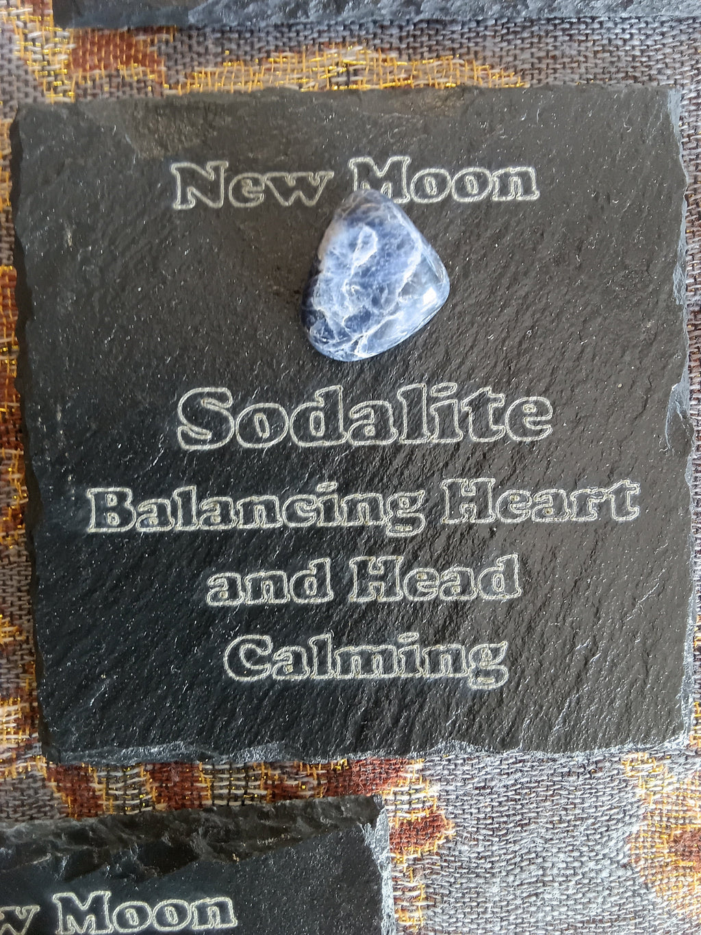 Stones & Crystals with a descriptive Slate Coaster Plaque