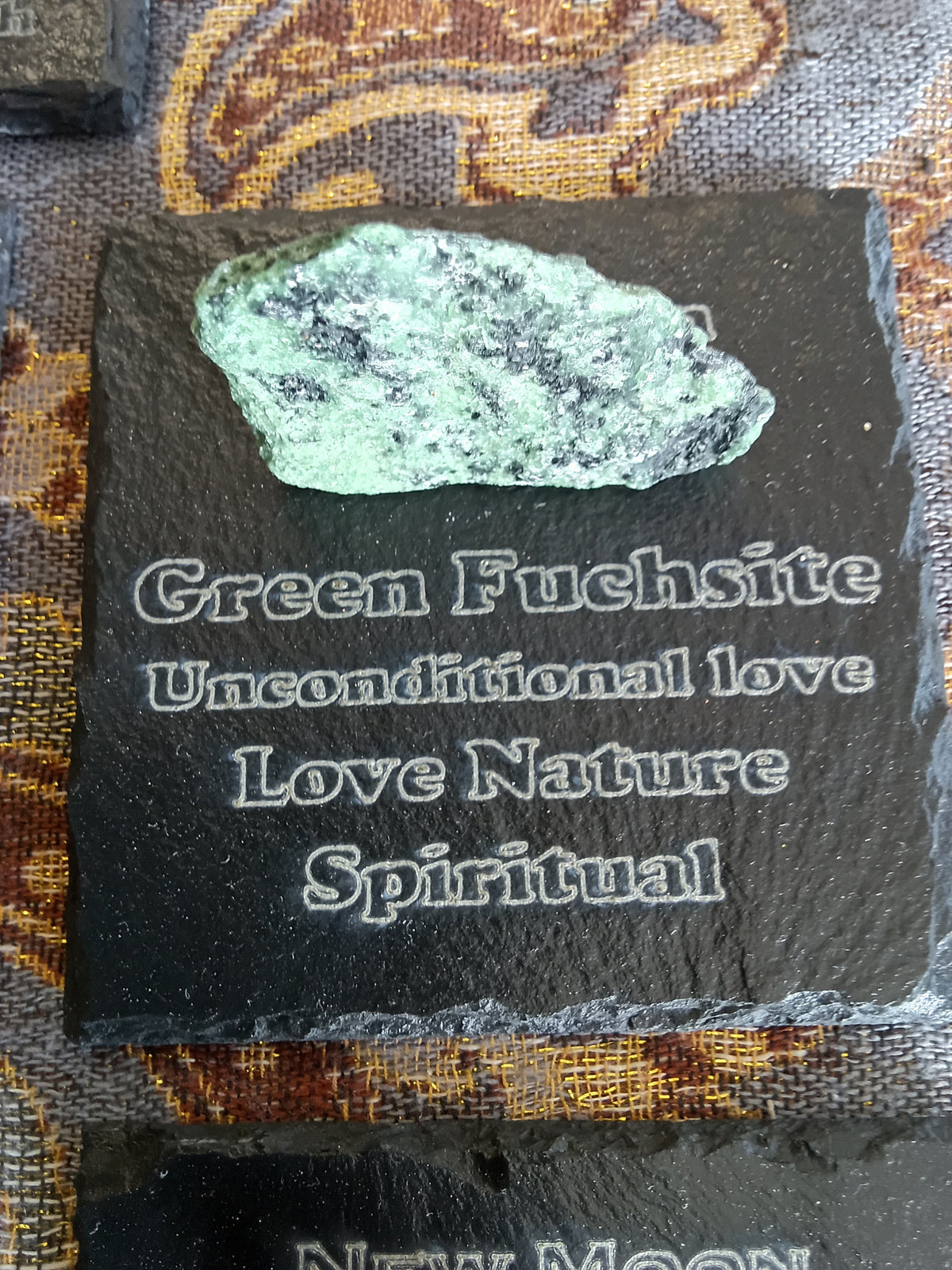 Stones & Crystals with a descriptive Slate Coaster Plaque