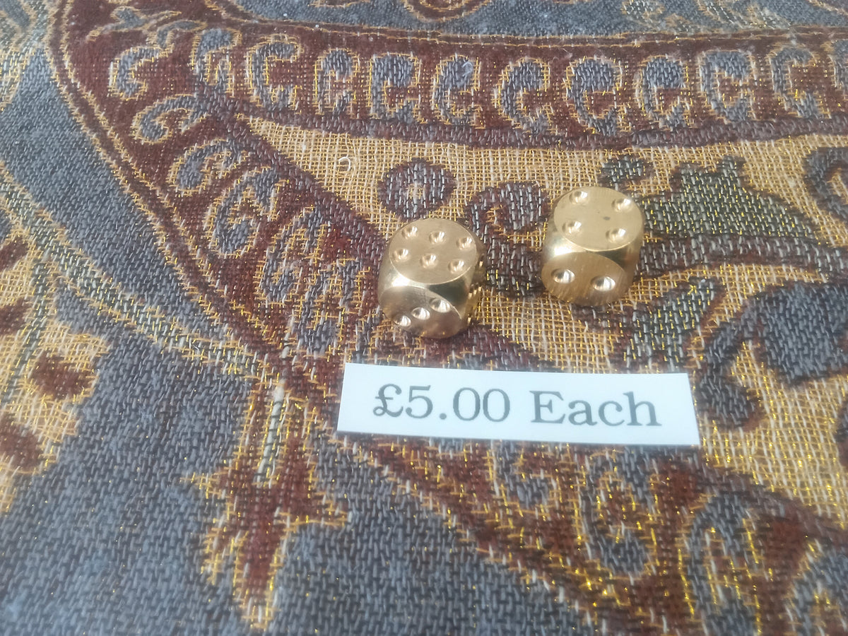 Brass Dice, £5.00 Each.