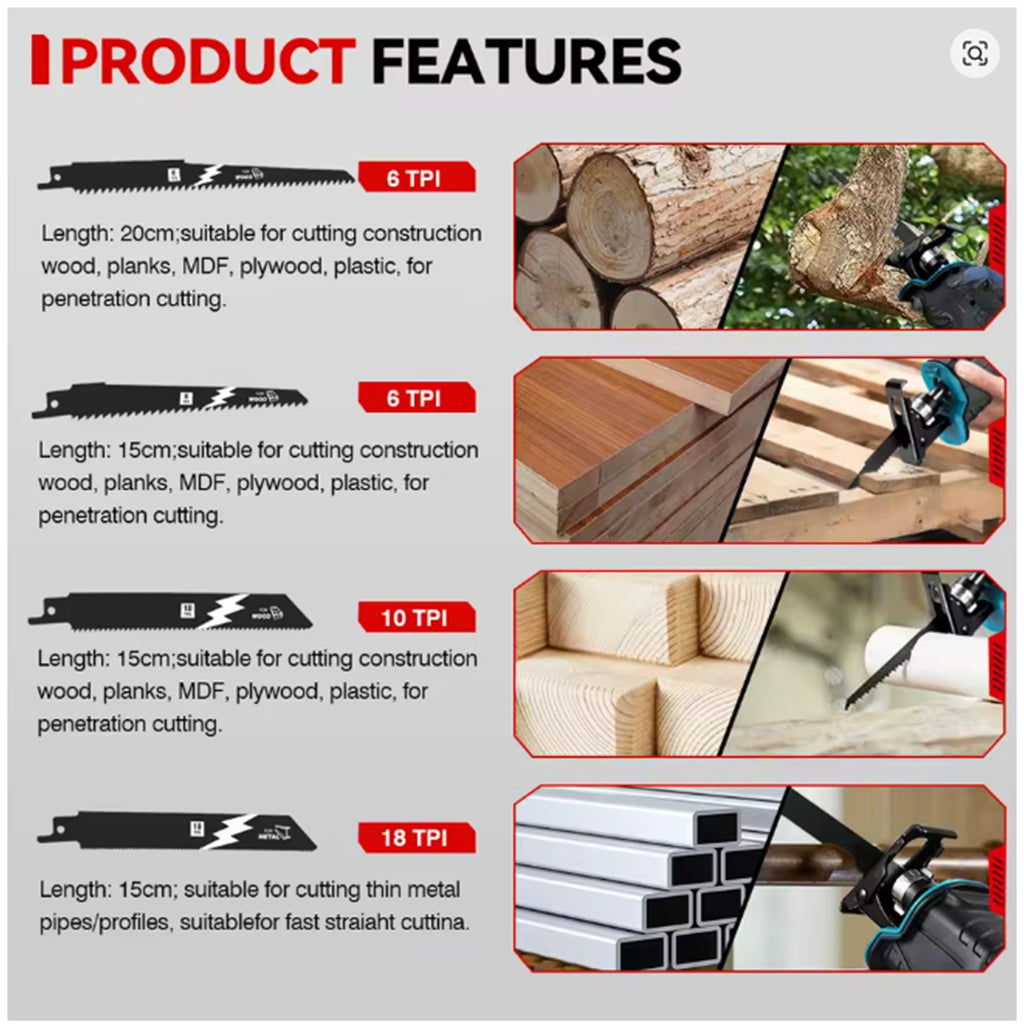 ONEVAN 3000W Brushless Cordless Reciprocating Saw.