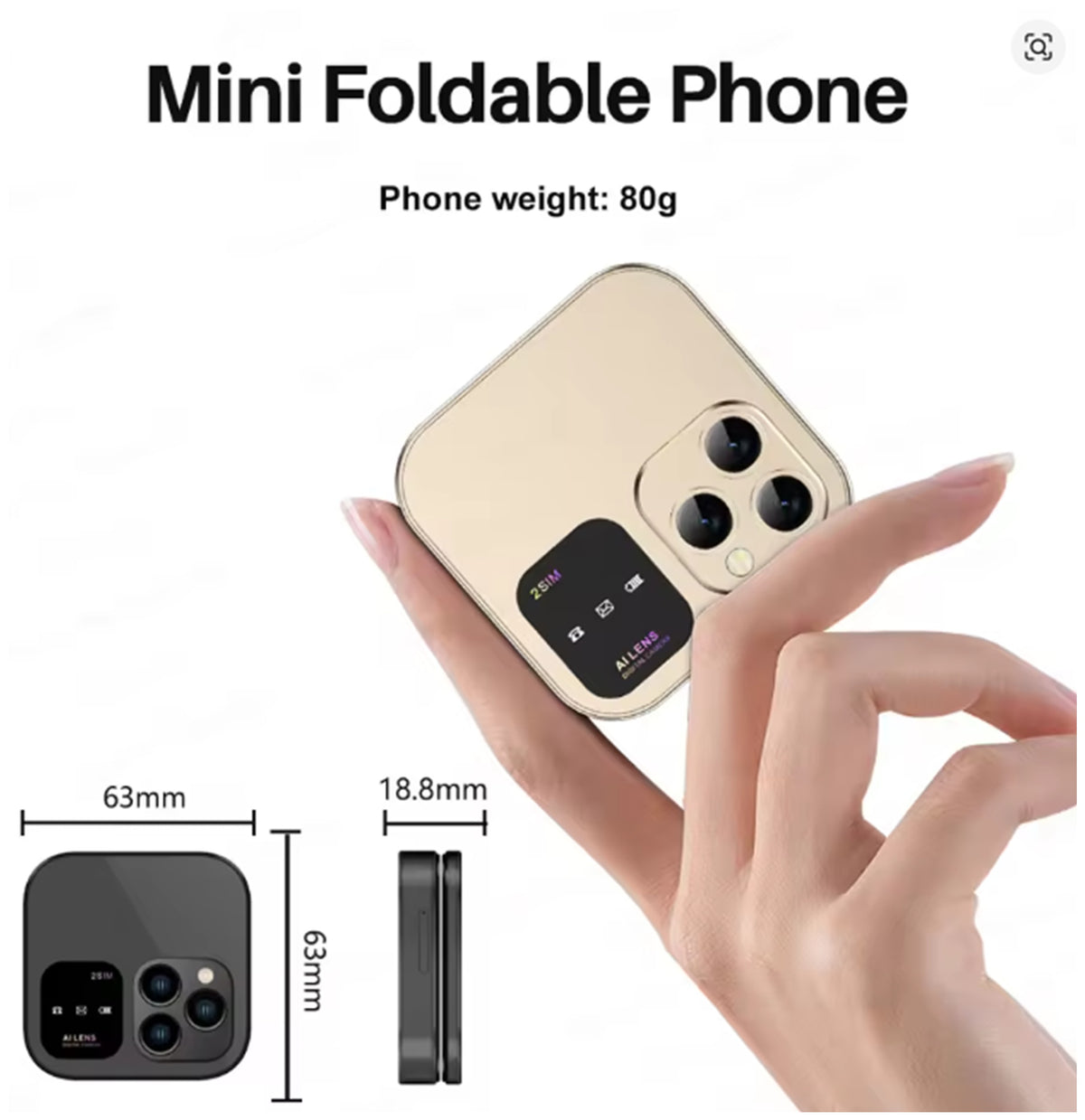 SERVO i16 PRO Mini Flip Mobile phone.