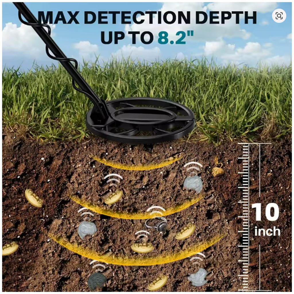 New Underground Metal Detector Gold LCD Search Target ID, Ex Demo
