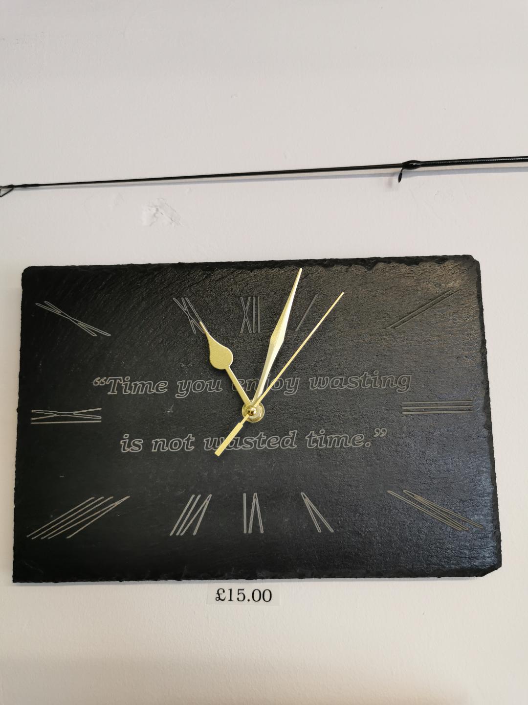 Slate Plaque Clock 300x200mm