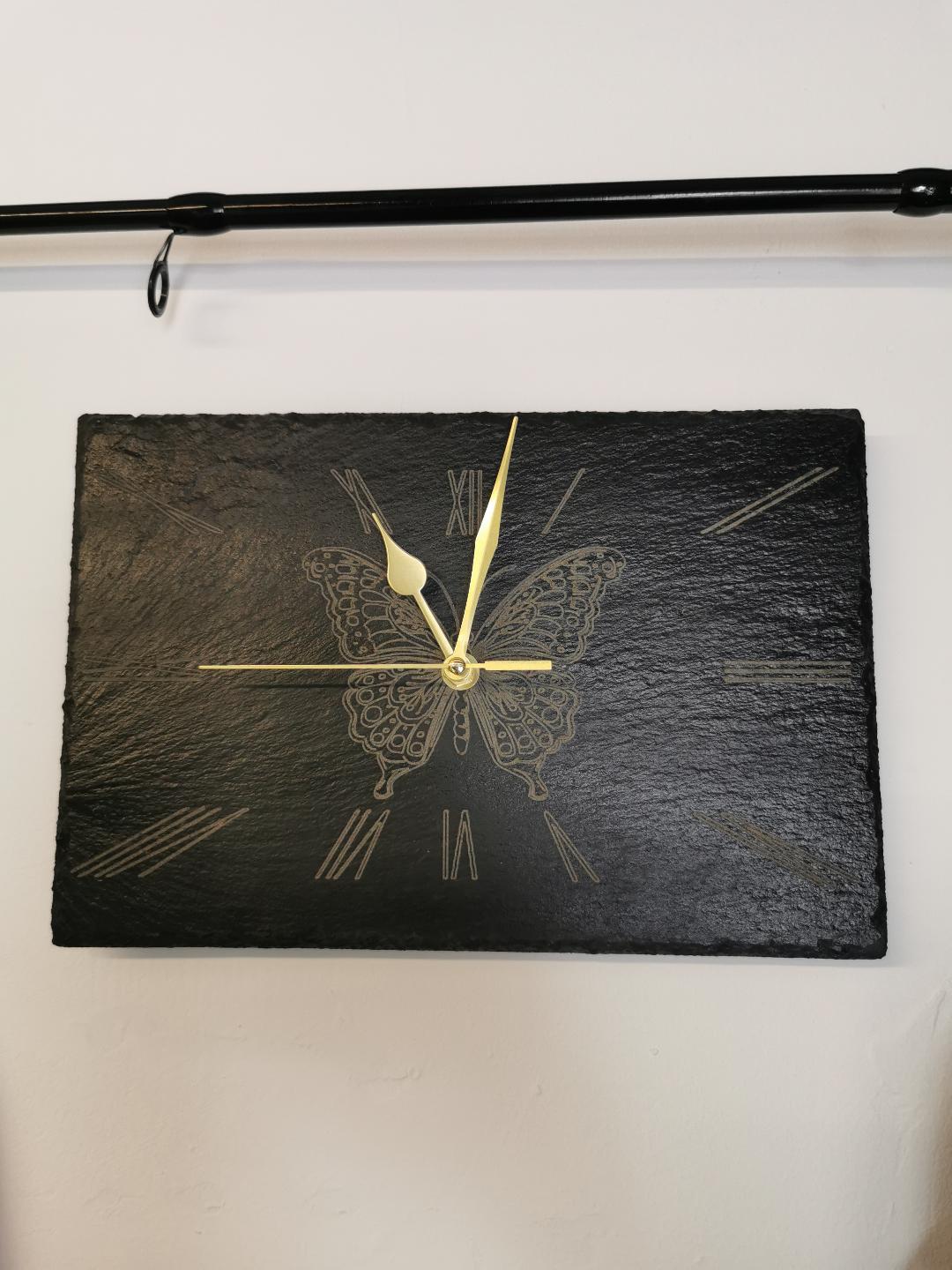 Slate Plaque Clock 300x200mm